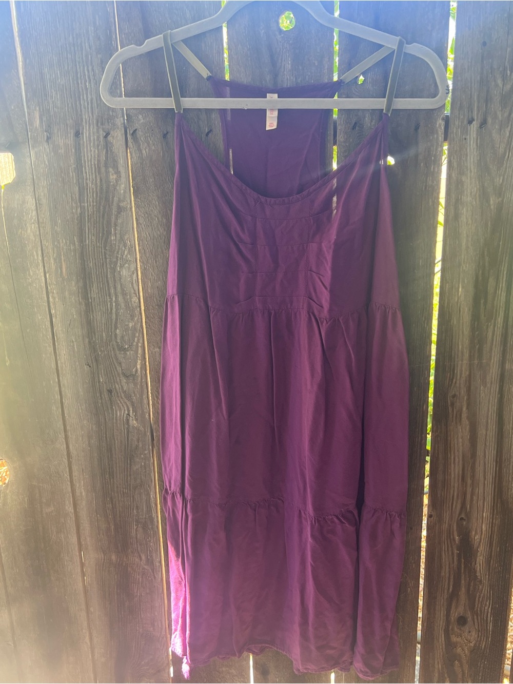 Xhilaration Purple Sleeveless Tiered Midi Dress